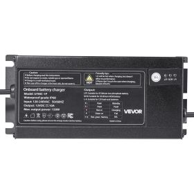 VEVOR Marine Battery Charger, 1-Bank, 10A 12V Onboard Boat Charger, IP68 Waterproof Smart On-Board Battery Charger, for Lithium-Ion (LiFePO4), NC