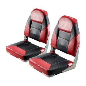 VEVOR Boat Seat, High Backrest, Folding Fishing Boat Seat with Thickened Sponge Cushion & Waterproof PVC Leather, Aluminum Alloy Hinges