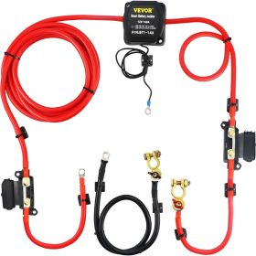 VEVOR Dual Battery Isolation Kit, 6m 12V, Auto Split Charge Relay System with 140AMP VSR, Fits RVs, Marine Crafts, Cars, Trucks, Caravans, Camper